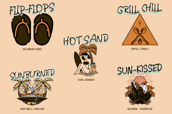 Retro Summer T-Shirt Designs Bundle: Graphics & Freebies